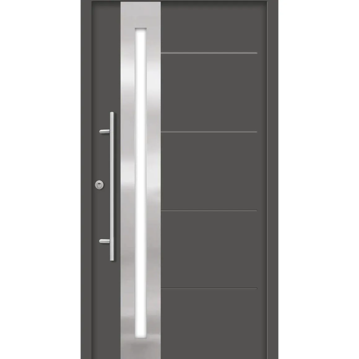 SplenDoor Premium-Haustür Passivedoor Eksjo RC2 energiesparend einbruchsicher anthrazit 100 x 210 cm links