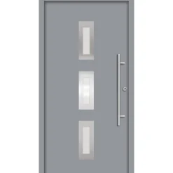 SplenDoor  Premium-Haustür Passivedoor Aalborg energiesparend grau 110 x 210 cm rechts