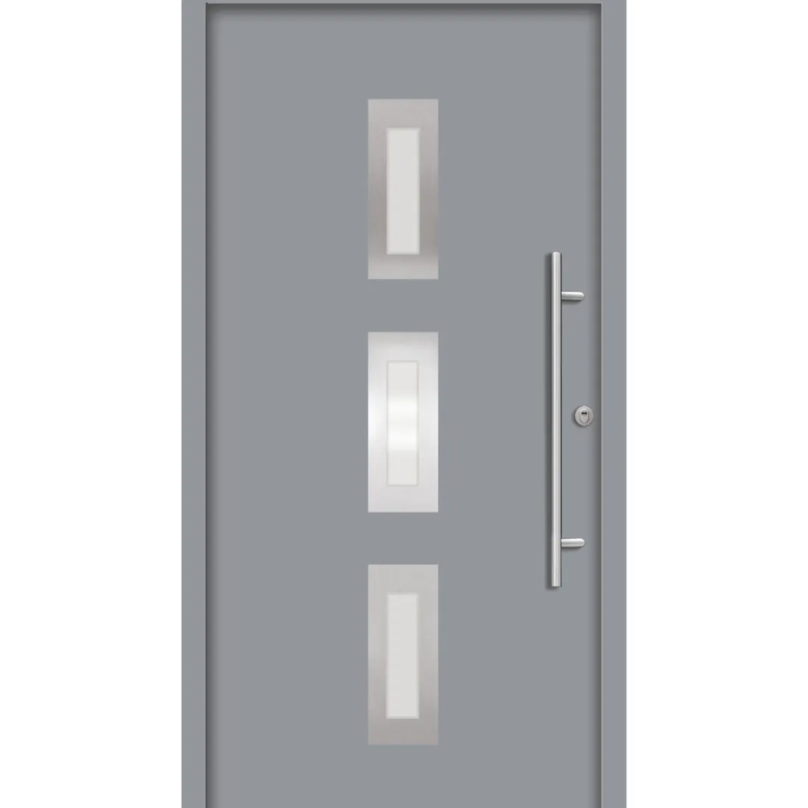 SplenDoor Premium-Haustür Passivedoor Aalborg energiesparend grau 110 x 210 cm rechts