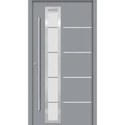 SplenDoor  Premium-Haustür Passivedoor Uppsala RC2 energiesparend einbruchsicher grau 100 x 210 cm links