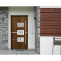 SplenDoor  Premium-Haustür Passivedoor Bergen energiesparend nussbaum 100 x 200 cm rechts