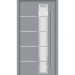 SplenDoor  Premium-Haustür Passivedoor Uppsala energiesparend grau 100 x 200 cm rechts