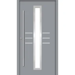 SplenDoor  Premium-Haustür PassivedoorLund RC2 energiesparend einbruchsicher grau 100 x 210 cm links