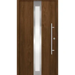 SplenDoor Premium-Haustür Passivedoor Stockholm RC2 energiesparend einbruchsicher nussbaum 110 x 210 cm rechts