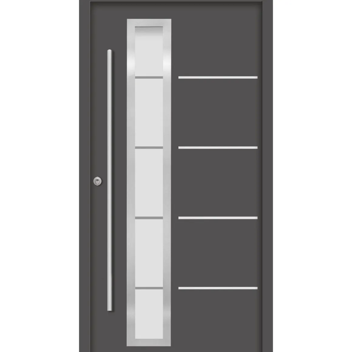 SplenDoor Premium-Haustür Passivedoor Uppsala RC2 energiesparend einbruchsicher anthrazit 110 x 210 cm links