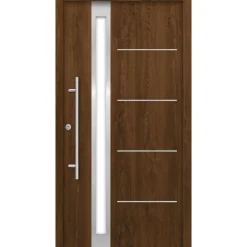 SplenDoor  Premium-Haustür Passivedoor Umea RC2 energiesparend einbruchsicher nussbaum 100 x 210 cm links