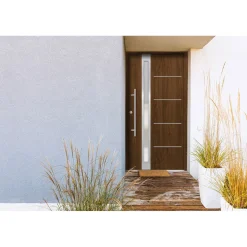 SplenDoor  Premium-Haustür Passivedoor Umea RC2 energiesparend einbruchsicher nussbaum 100 x 210 cm links