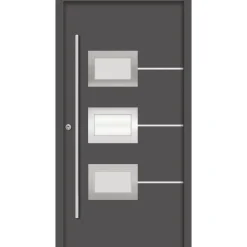 SplenDoor Premium-Haustür Passivedoor Bergen RC2 energiesparend einbruchsicher anthrazit 100 x 200 cm links