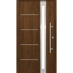 SplenDoor  Premium-Haustür Passivedoor Umea RC2 energiesparend einbruchsicher nussbaum 110 x 210 cm rechts