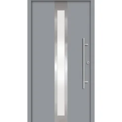 SplenDoor Premium-Haustür Passivedoor Stockholm RC2 energiesparend einbruchsicher grau 110 x 210 cm rechts