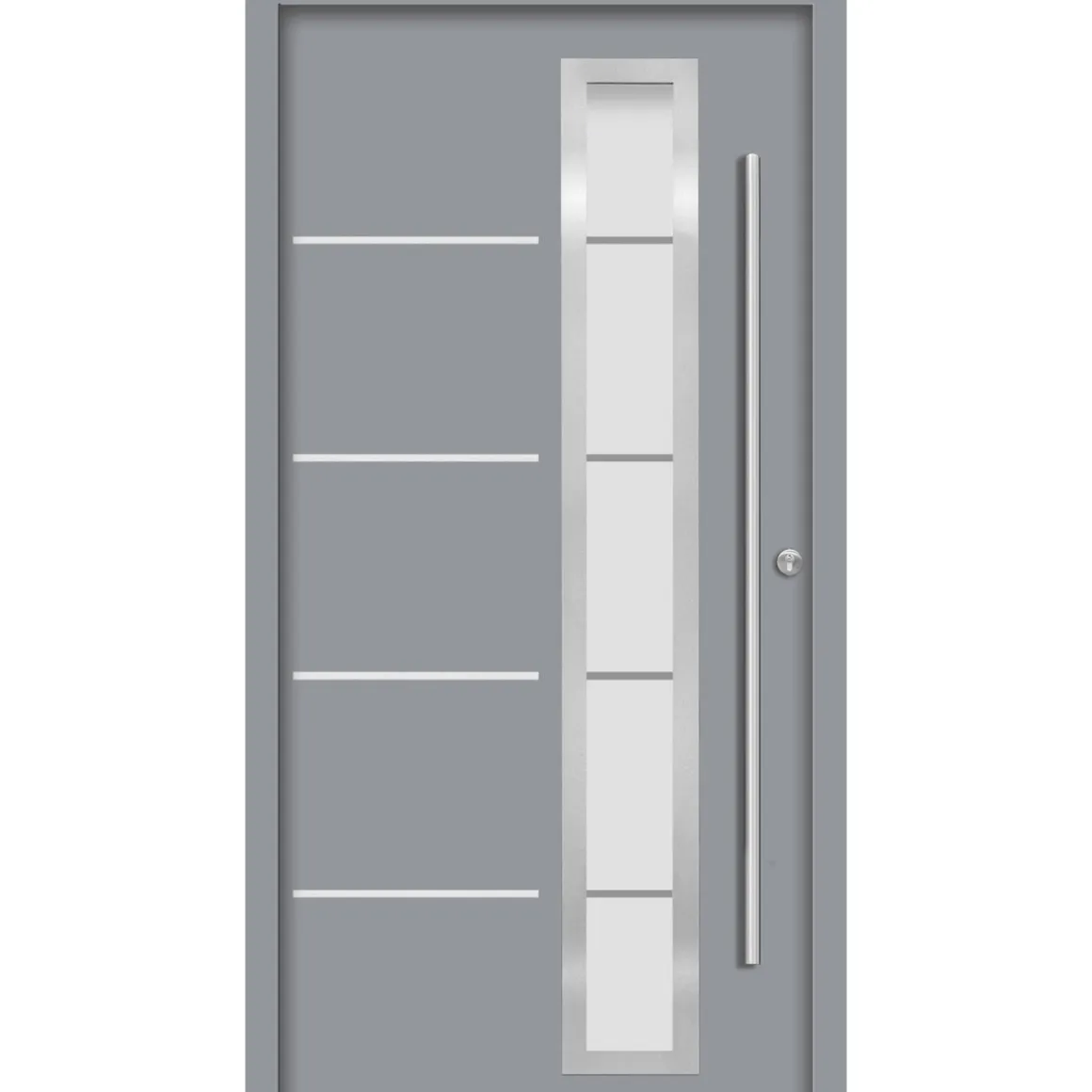 SplenDoor Premium-Haustür Passivedoor Uppsala energiesparend grau 100 x 210 cm rechts