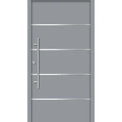 SplenDoor  Premium-Haustür Passivedoor Visby RC2 energiesparend einbruchsicher grau 100 x 210 cm links