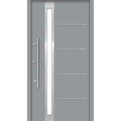 SplenDoor  Premium-Haustür Passivedoor Umea RC2 energiesparend einbruchsicher grau 100 x 200 cm links