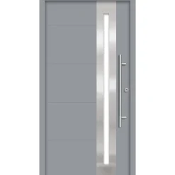 SplenDoor  Premium-Haustür Passivedoor Eksjo RC2 energiesparend einbruchsicher grau 100 x 200 cm rechts