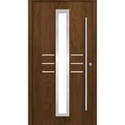 SplenDoor  Premium-Haustür Passivedoor Lund RC2 energiesparend einbruchsicher nussbaum 100 x 210 cm rechts