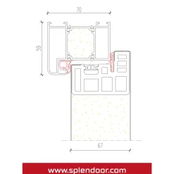 SplenDoor  Premium-Haustür Passivedoor Lund RC2 energiesparend einbruchsicher nussbaum 100 x 210 cm links