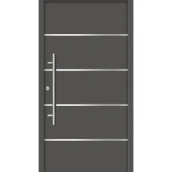 SplenDoor  Premium-Haustür Passivedoor Visby RC2 energiesparend einbruchsicher anthrazit 100 x 210 cm links