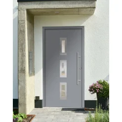 SplenDoor  Premium-Haustür Passivedoor Aalborg energiesparend grau 100 x 200 cm rechts