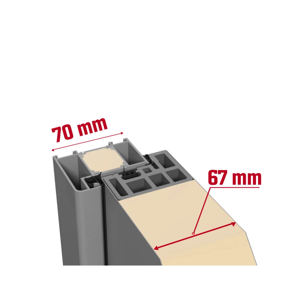 SplenDoor Premium-Haustür Passivedoor Aalborg energiesparend grau 100 x 200 cm rechts