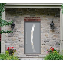 SplenDoor  Premium-Haustür Passivedoor Goeteborg RC2 energiesparend einbruchsicher grau 100 x 210 cm links