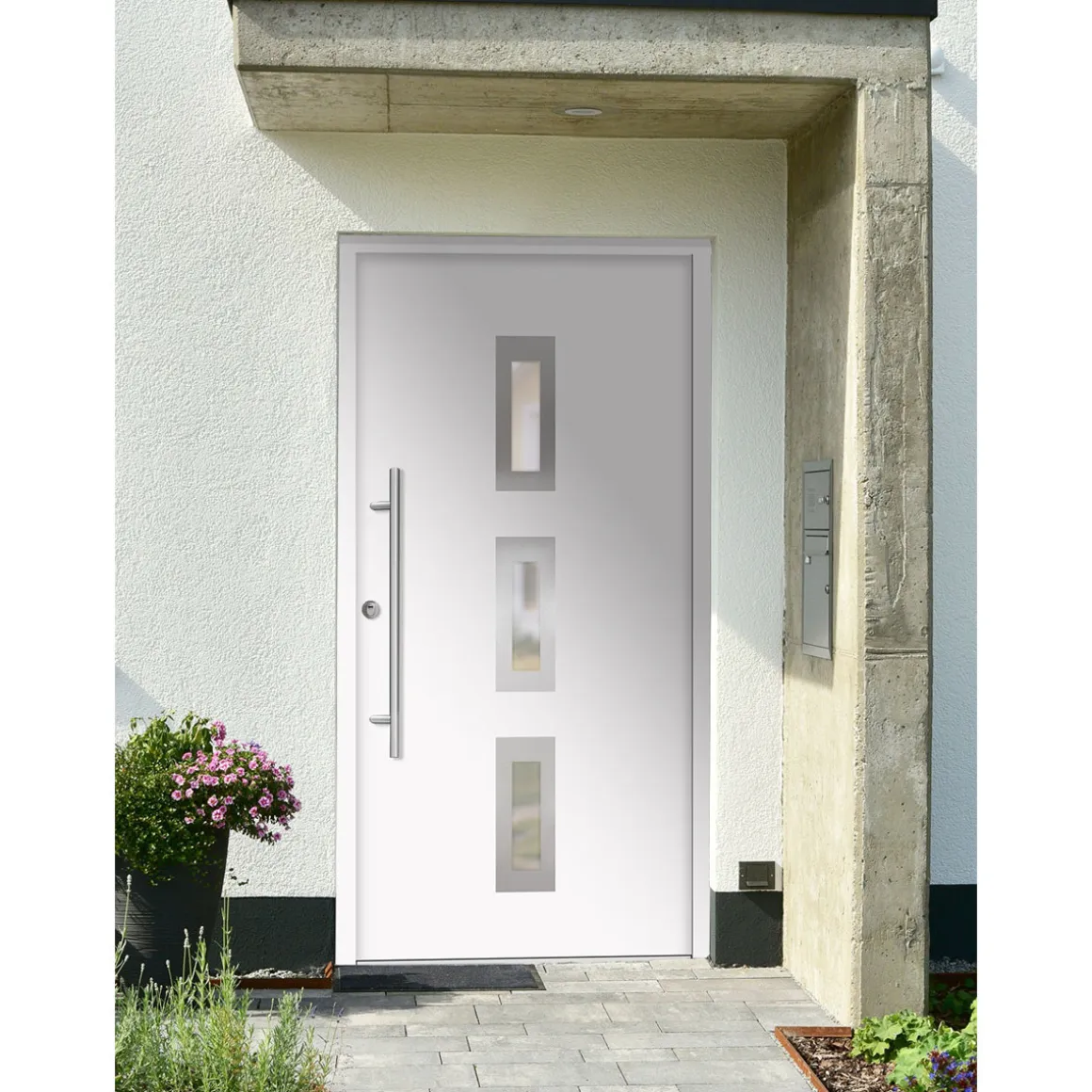 SplenDoor Premium-Haustür Passivedoor Aalborg energiesparend weiss 100 x 210 cm links