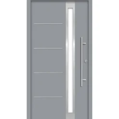 SplenDoor  Premium-Haustür Passivedoor Umea RC2 energiesparend einbruchsicher grau 100 x 200 cm rechts
