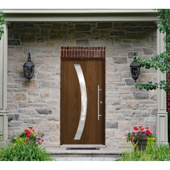 SplenDoor  Premium-Haustür Passivedoor Goeteborg RC2 energiesparend einbruchsicher nussbaum 100 x 200 cm rechts