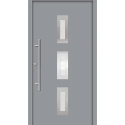 SplenDoor  Premium-Haustür Passivedoor Aalborg energiesparend grau 100 x 210 cm links