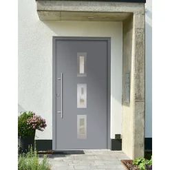 SplenDoor  Premium-Haustür Passivedoor Aalborg energiesparend grau 100 x 210 cm links