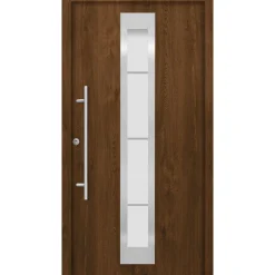 SplenDoor  Premium-Haustür Passivedoor Malmo RC2 energiesparend einbruchsicher nussbaum 100 x 210 cm links