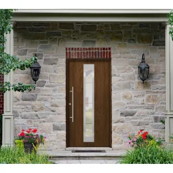 SplenDoor  Premium-Haustür Passivedoor Malmo RC2 energiesparend einbruchsicher nussbaum 100 x 210 cm links