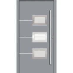 SplenDoor  Premium-Haustür Passivedoor Bergen RC2 energiesparend einbruchsicher grau 100 x 210 cm rechts