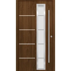 SplenDoor  Premium-Haustür Passivedoor Uppsala RC2 energiesparend einbruchsicher nussbaum 100 x 210 cm rechts