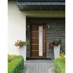 SplenDoor  Premium-Haustür Passivedoor Uppsala RC2 energiesparend einbruchsicher nussbaum 100 x 210 cm rechts