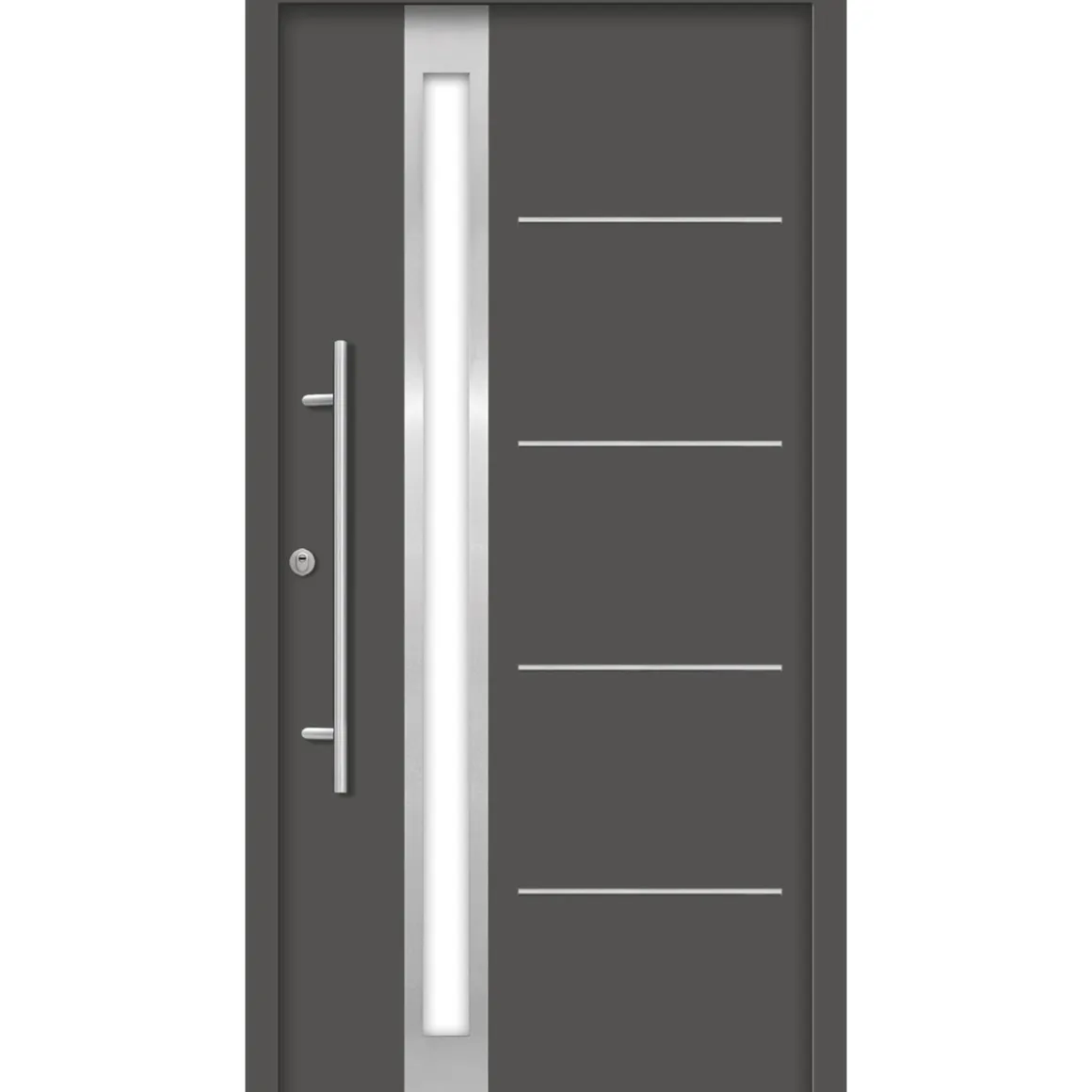 SplenDoor Premium-Haustür Passivedoor Umea RC2 energiesparend einbruchsicher anthrazit 100 x 200 cm links