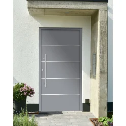 SplenDoor  Premium-Haustür Passivedoor Visby RC2 energiesparend einbruchsicher grau 100 x 200 cm links