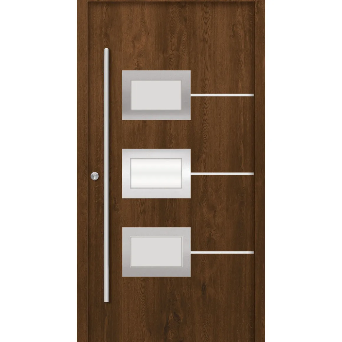 SplenDoor Premium-Haustür Passivedoor Bergen energiesparend nussbaum 100 x 210 cm links