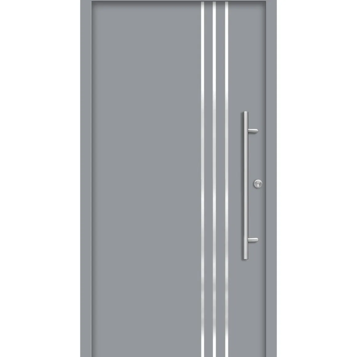 SplenDoor Premium-Haustür Passivedoor Kalmar energiesparend grau 100 x 200 cm rechts