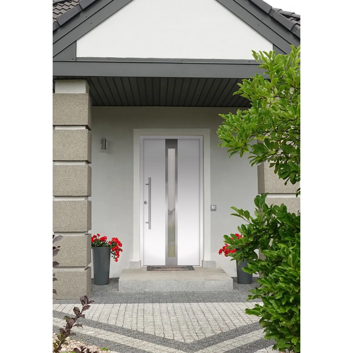 SplenDoor Premium-Haustür Passivedoor Stockholm RC2 energiesparend einbruchsicher weiss 110 x 210 cm links