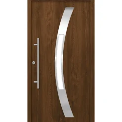 SplenDoor  Premium-Haustür Passivedoor Goeteborg RC2 energiesparend einbruchsicher nussbaum 110 x 210 cm links