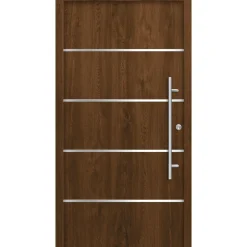 SplenDoor  Premium-Haustür Passivedoor Visby RC2 energiesparend einbruchsicher nussbaum 100 x 210 cm rechts