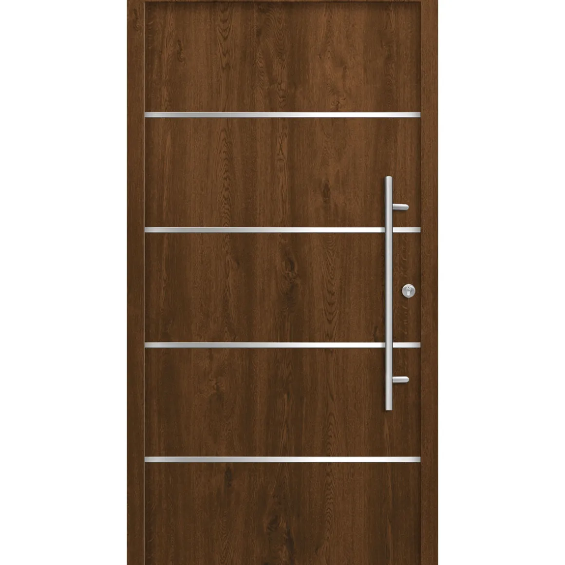 SplenDoor Premium-Haustür Passivedoor Visby RC2 energiesparend einbruchsicher nussbaum 100 x 210 cm rechts