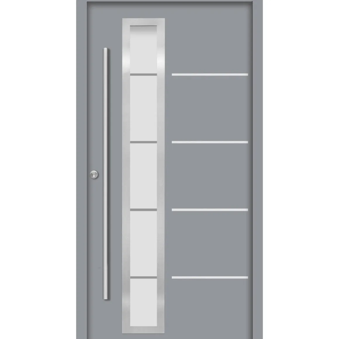 SplenDoor Premium-Haustür Passivedoor Uppsala energiesparend grau 110 x 210 cm links