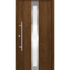 SplenDoor Premium-Haustür Passivedoor Stockholm RC2 energiesparend einbruchsicher nussbaum 100 x 210 cm links