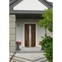SplenDoor  Premium-Haustür Passivedoor Stockholm RC2 energiesparend einbruchsicher nussbaum 100 x 210 cm links