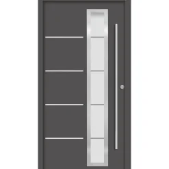 SplenDoor  Premium-Haustür Passivedoor Uppsala energiesparend anthrazit 110 x 210 cm rechts