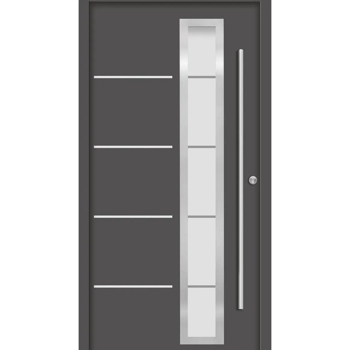 SplenDoor Premium-Haustür Passivedoor Uppsala energiesparend anthrazit 110 x 210 cm rechts