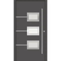 SplenDoor  Premium-Haustür Passivedoor Bergen RC2 energiesparend einbruchsicher anthrazit 100 x 200 cm rechts