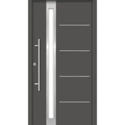 SplenDoor  Premium-Haustür Passivedoor Umea RC2 energiesparend einbruchsicher anthrazit 100 x 210 cm links