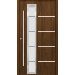 SplenDoor  Premium-Haustür Passivedoor Uppsala energiesparend nussbaum 100 x 210 cm links